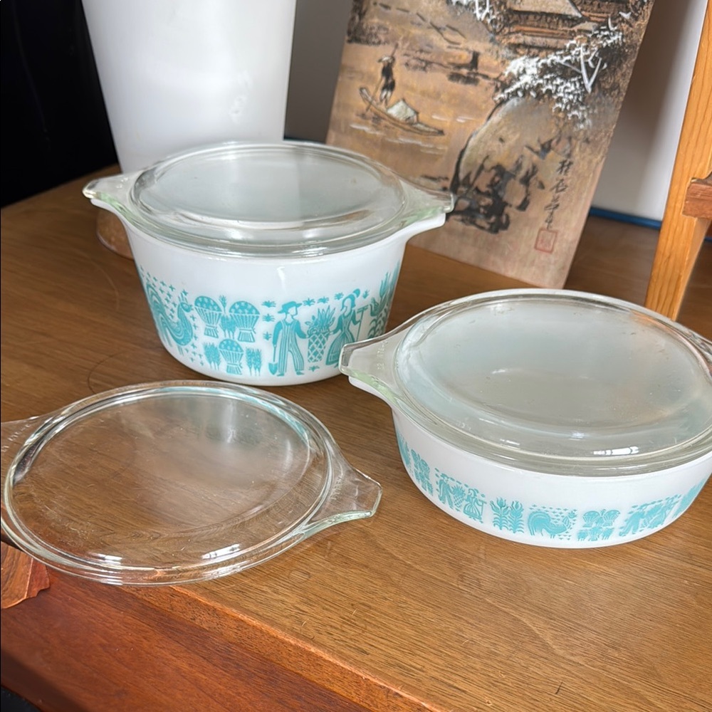 Pyrex Blue and White Cookware Set